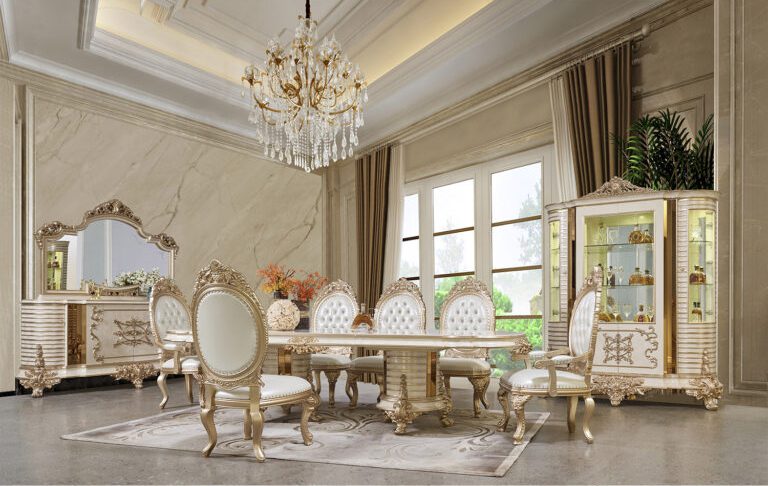 Luxury 9Pc Dining Set Hd-9093 By Homey Design | Mobilia Cleopatra 3 Luxury 9PC Dining Set HD-9093 By Homey Design - Image 1