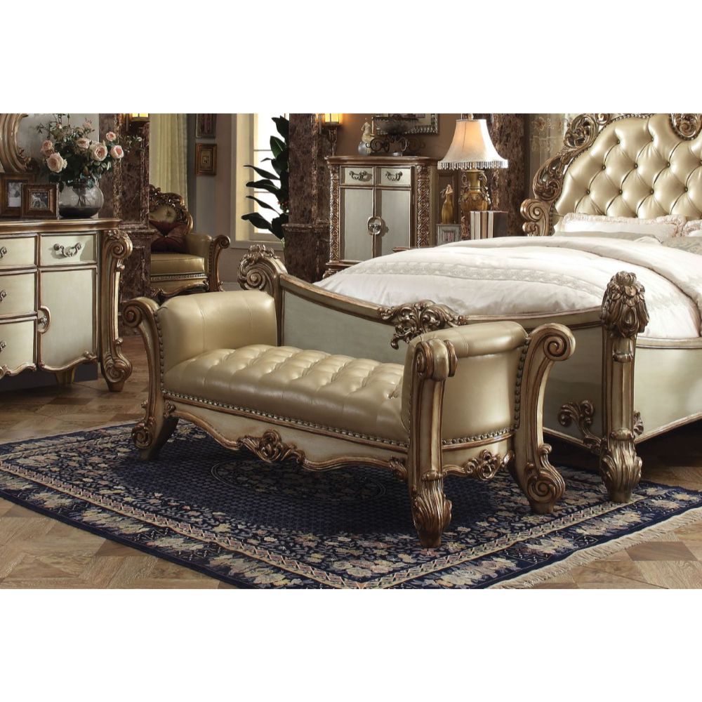 Leather Vendome Bench 96484 By Acme | Mobilia Cleopatra 3 Leather Vendome Bench 96484 by ACME - Image 1