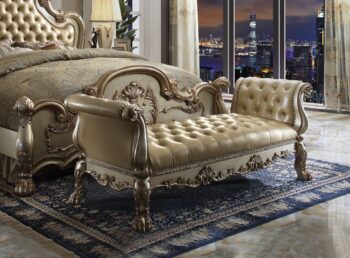 Dresden Bone Leather Bench by ACME