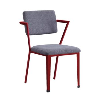 Gray Fabric & Red Cargo Chair by ACME
