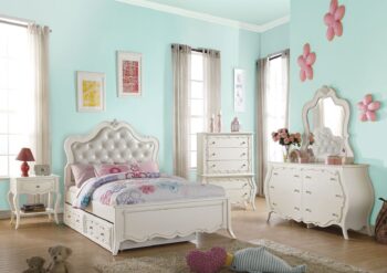 Pearl Leather Edalene Bed by ACME