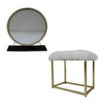 Adao Vanity Black & Brass Mirror by ACME - Image 2