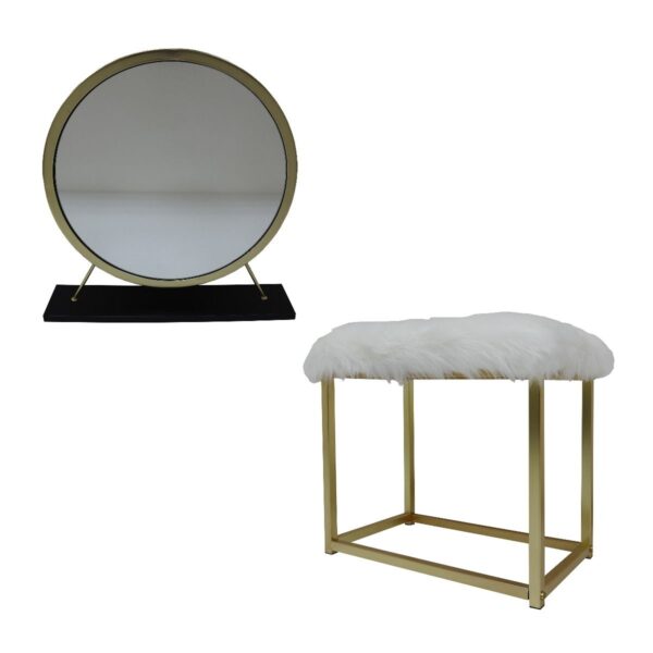 Adao Vanity Black & Brass Mirror by ACME - Image 2