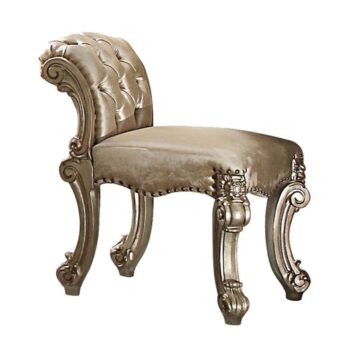 Vendome Vanity Stool in Fabric, Gold Patina 23008 by ACME