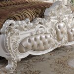 White & Cream Pearl California Bed Traditional Homey Design HD-1807 - Image 3