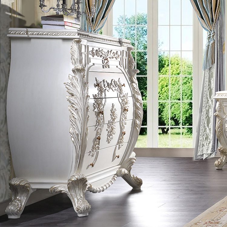 White & Cream Pearl Chest Traditional Homey Design Hd-1807 | Mobilia Cleopatra 3 White & Cream Pearl Chest Traditional Homey Design HD-1807 - Image 1