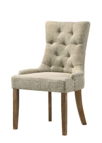 Yotam Beige Fabric Side Chair Set of 2 by ACME