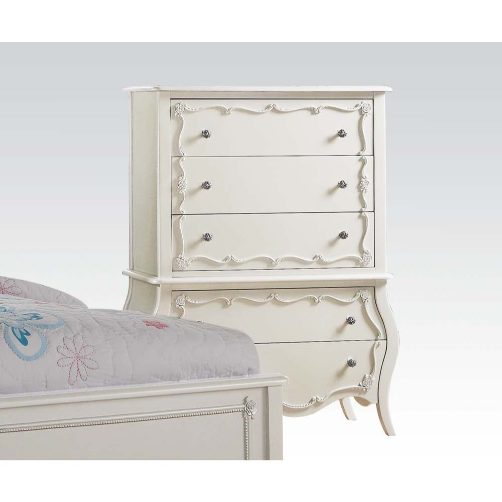 Pearl White Edalene Chest 30515 by ACME | Egyptian handmade furniture - Royal villa furniture - Dubai style furniture - Turkish classic furniture - Baroque luxury furniture - Victorian Furniture - Custom Made Furniture - Luxury Furniture