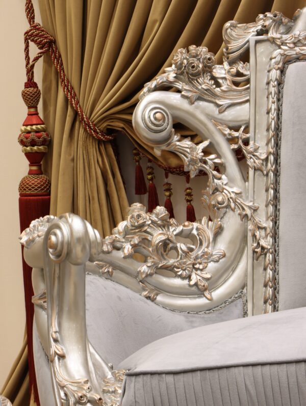 Handmade Glammed Gray Sofa - Image 4