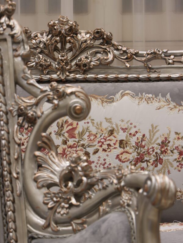 Handmade Glammed Gray Sofa - Image 5