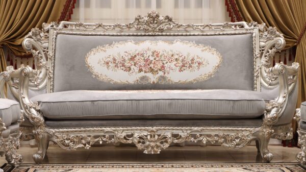 Handmade Glammed Gray Sofa - Image 6