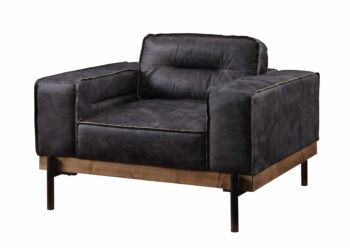 Ebony Leather Silchester Chair 56507 by ACME