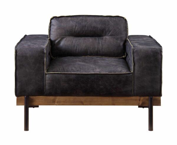 Ebony Leather Silchester Chair 56507 by ACME - Image 2