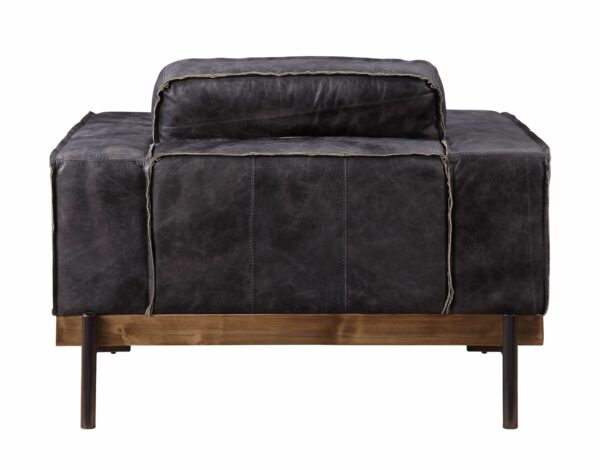 Ebony Leather Silchester Chair 56507 by ACME - Image 4