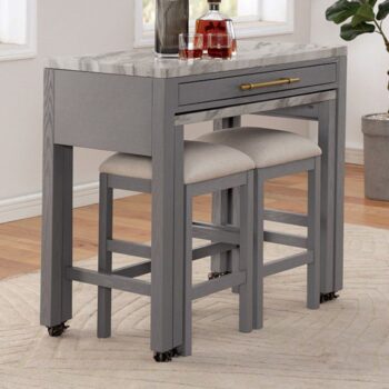 Whitehall Counter Ht. Table Rustic White/Light Gray/Beige by Furniture of America.