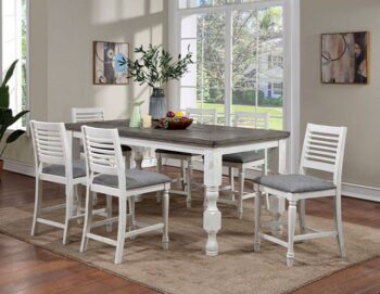 Calabria Counter Ht. Table Rustic Antique White/Gray by Furniture of America