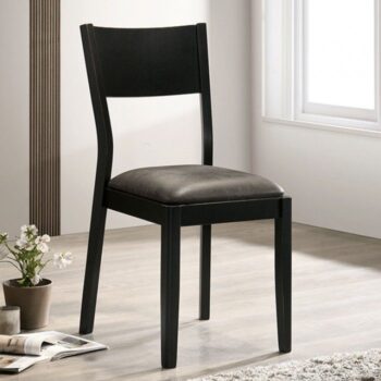 Oberwil Chair Set of 2 Mid-century Modern Black/Gray By Furniture of America