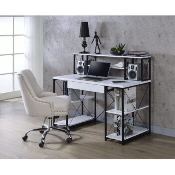 White & Black Amiel Writing Desk by ACME