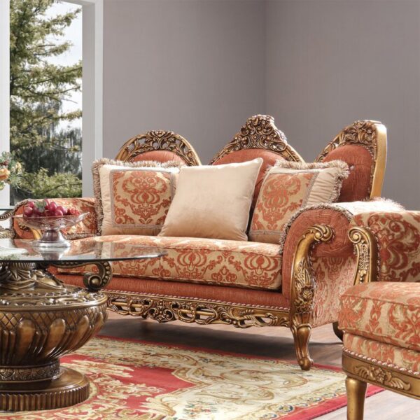 Gold Finish 3PCs Sofa Set Traditional by Homey Design HD-106 - Image 3