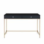 Black & Gold Ottey Writing Desk by ACME - Image 4