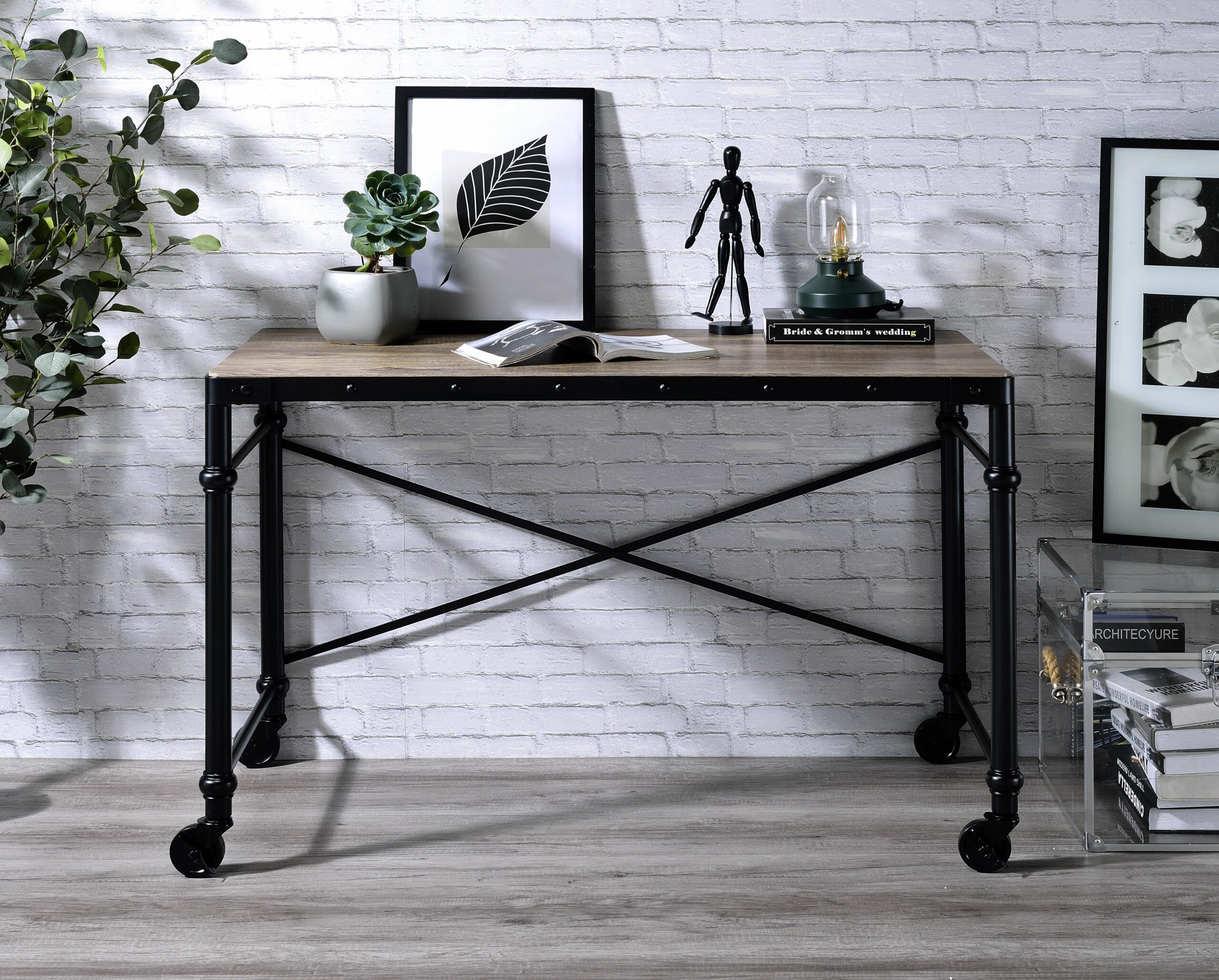 Rustic Oak Oklarth Writing Desk Of00103 By Acme | Mobilia Cleopatra 3 Rustic Oak Oklarth Writing Desk OF00103 by ACME - Image 1