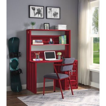 Cargo Red Writing Desk With Hutch by ACME
