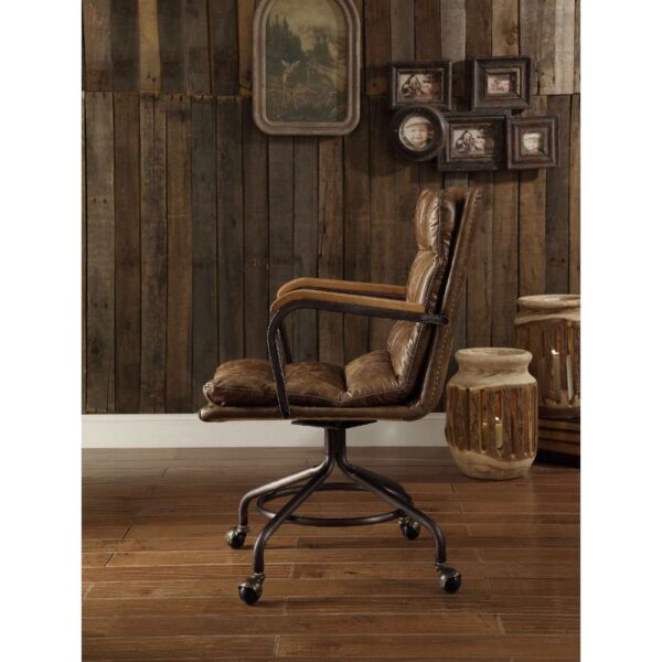 Whiskey Leather Harith II Office Chair 92416 by ACME - Image 3