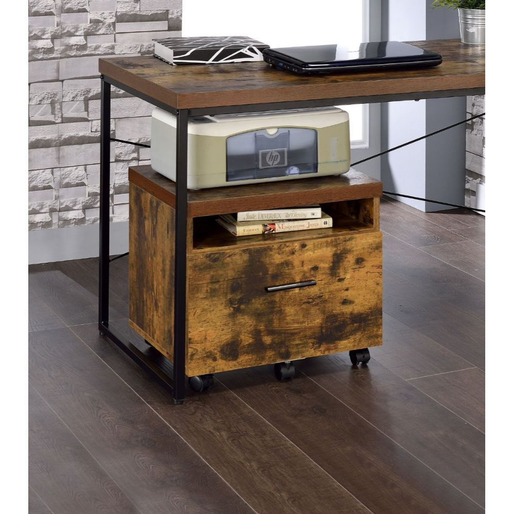 Weathered Oak Bob File Cabinet 92398 By Acme | Mobilia Cleopatra 3 Weathered Oak Bob File Cabinet 92398 by ACME - Image 1
