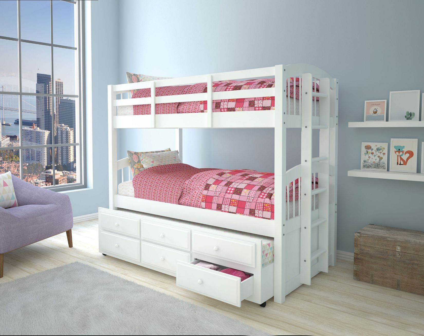 Micah Twin/Twin Bunk Bed & Trundle By Acme | Mobilia Cleopatra 3 Micah Twin/Twin Bunk Bed & Trundle by ACME - Image 1