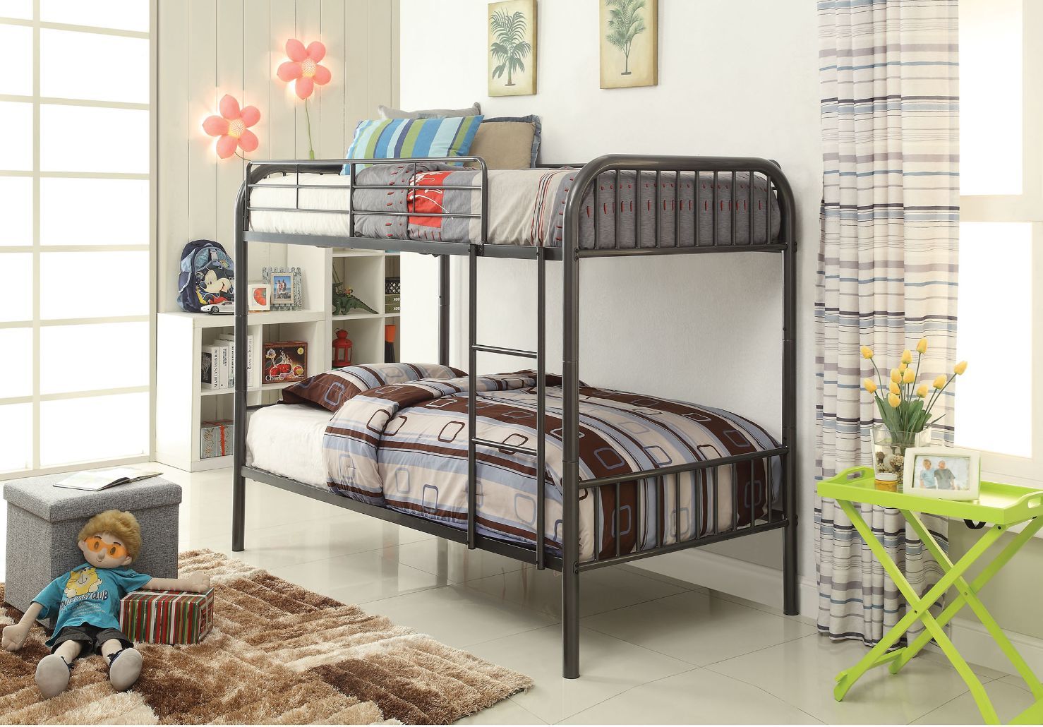Gunmetal Bristol Twin/Twin Bunk Bed 37535 By Acme | Mobilia Cleopatra 3 Gunmetal Bristol Twin/Twin Bunk Bed 37535 by ACME - Image 1