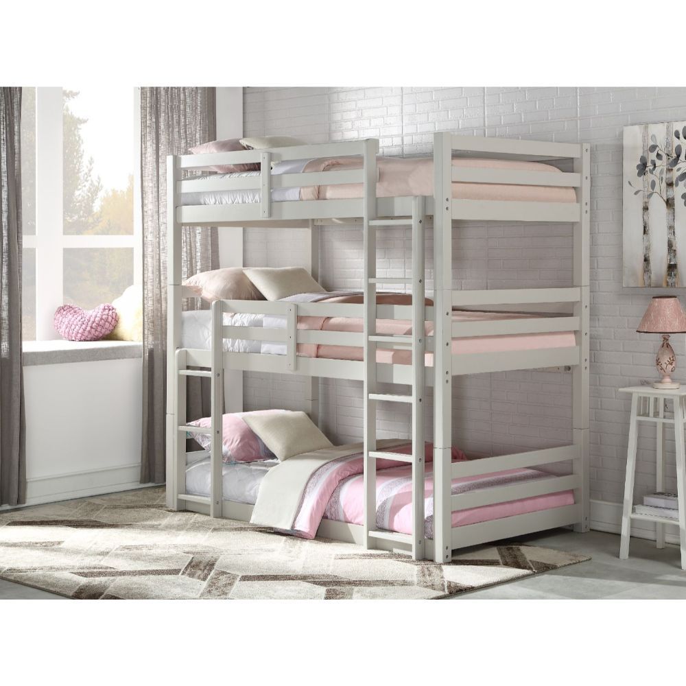 Ronnie Triple Twin Bunk Bed 37420 By Acme | Mobilia Cleopatra 3 Ronnie Triple Twin Bunk Bed 37420 by ACME - Image 1