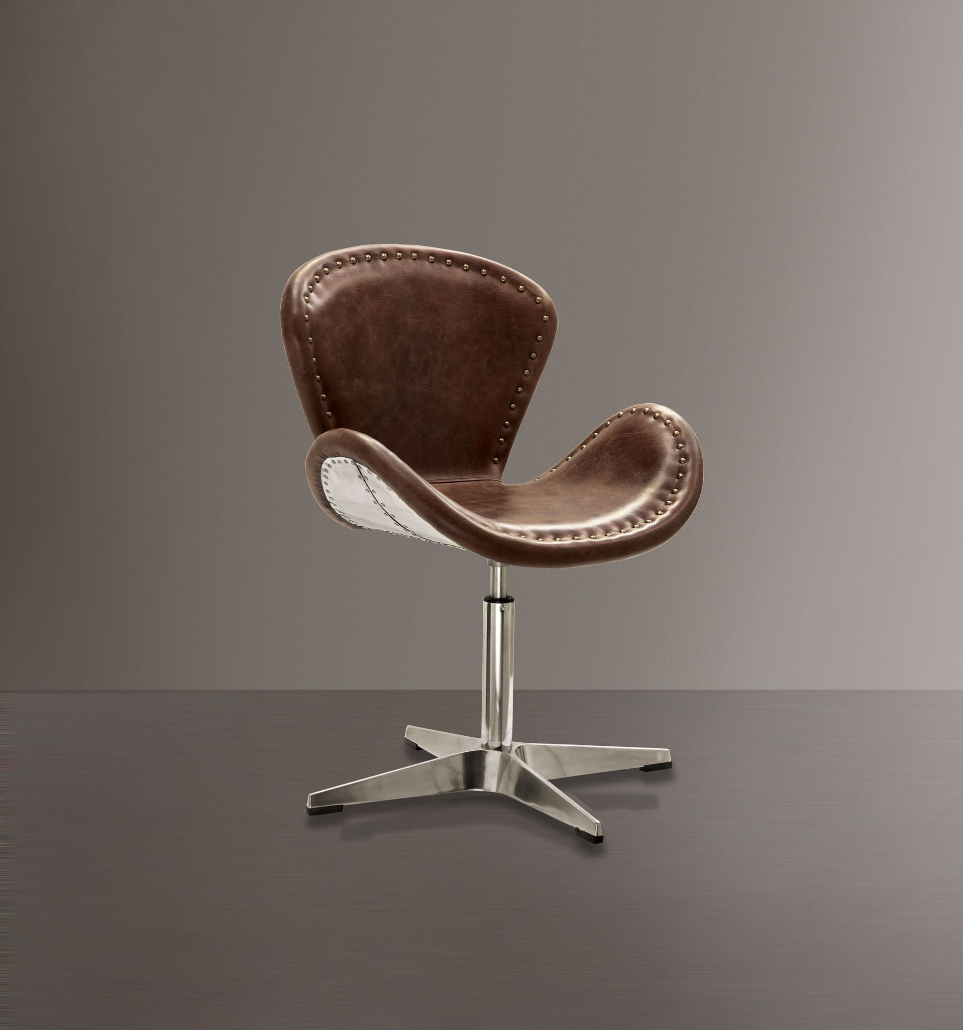 Brown Leather Brancaster Accent Chair W/Swivel 96554 By Acme | Mobilia Cleopatra 3 Brown Leather Brancaster Accent Chair W/Swivel 96554 by ACME - Image 1