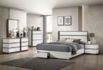White/Metallic Gray Birsfelden Bed FOA7225WH-DR By Furniture of America - Image 2