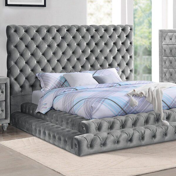 Gray STEFANIA BED CM7227GY By Furniture of America - Image 2
