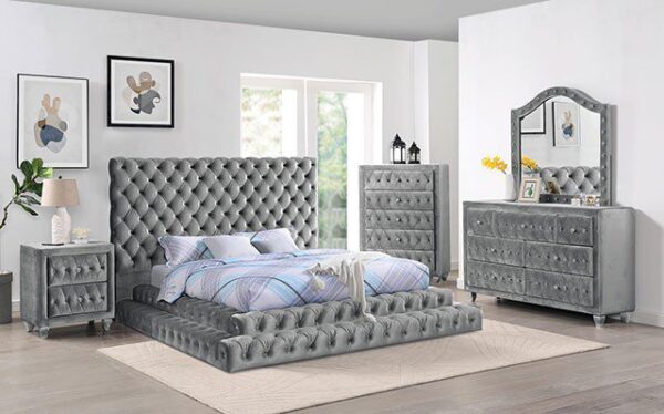 Gray STEFANIA BED CM7227GY By Furniture of America - Image 3