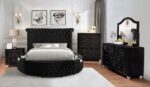 Black Sansom Bed CM7178BK By Furniture of America - Image 3