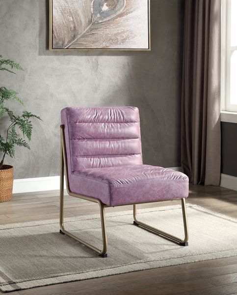 Wisteria Leather Loria Accent Chair Ac00657 By Acme | Mobilia Cleopatra 3 Wisteria Leather Loria Accent Chair AC00657 by ACME - Image 1