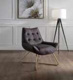 Ebony Leather Dhalsim Accent Chair 59666 by ACME