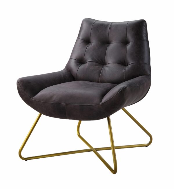 Ebony Leather Dhalsim Accent Chair 59666 by ACME - Image 2