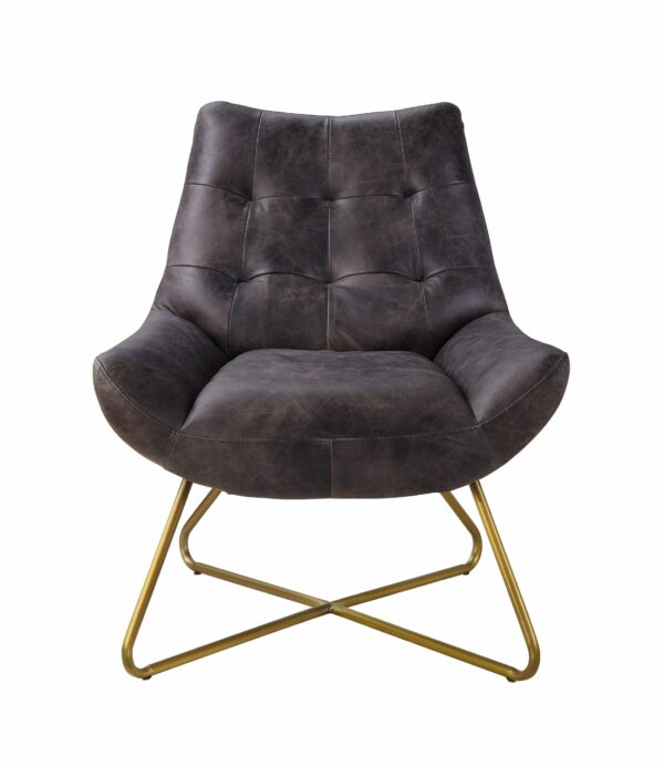 Ebony Leather Dhalsim Accent Chair 59666 by ACME - Image 3