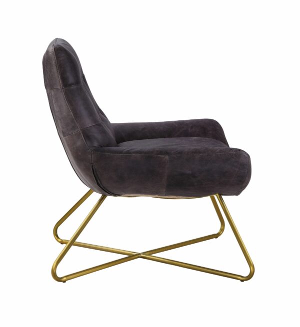 Ebony Leather Dhalsim Accent Chair 59666 by ACME - Image 4