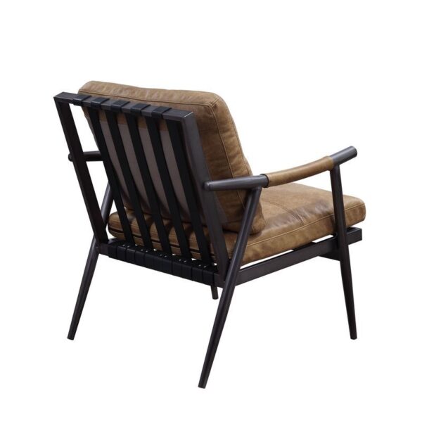 Chestnut Leather Anzan Accent Chair 59949 by ACME - Image 3