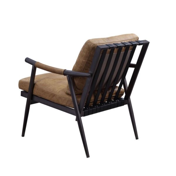 Chestnut Leather Anzan Accent Chair 59949 by ACME - Image 5