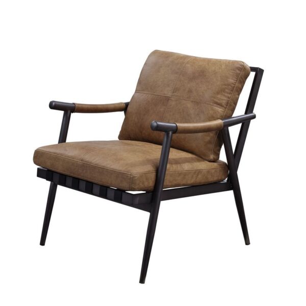 Chestnut Leather Anzan Accent Chair 59949 by ACME - Image 7