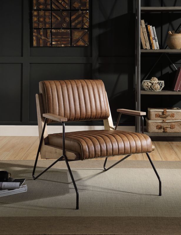 Cocoa Leather Eacnlz Accent Chair 59947 By Acme | Mobilia Cleopatra 3 Cocoa Leather Eacnlz Accent Chair 59947 by ACME - Image 1