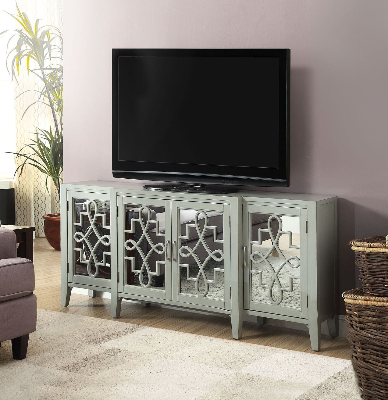 Gray Kacia Accent Table By Acme | Mobilia Cleopatra 3 Gray Kacia Accent Table by ACME - Image 1