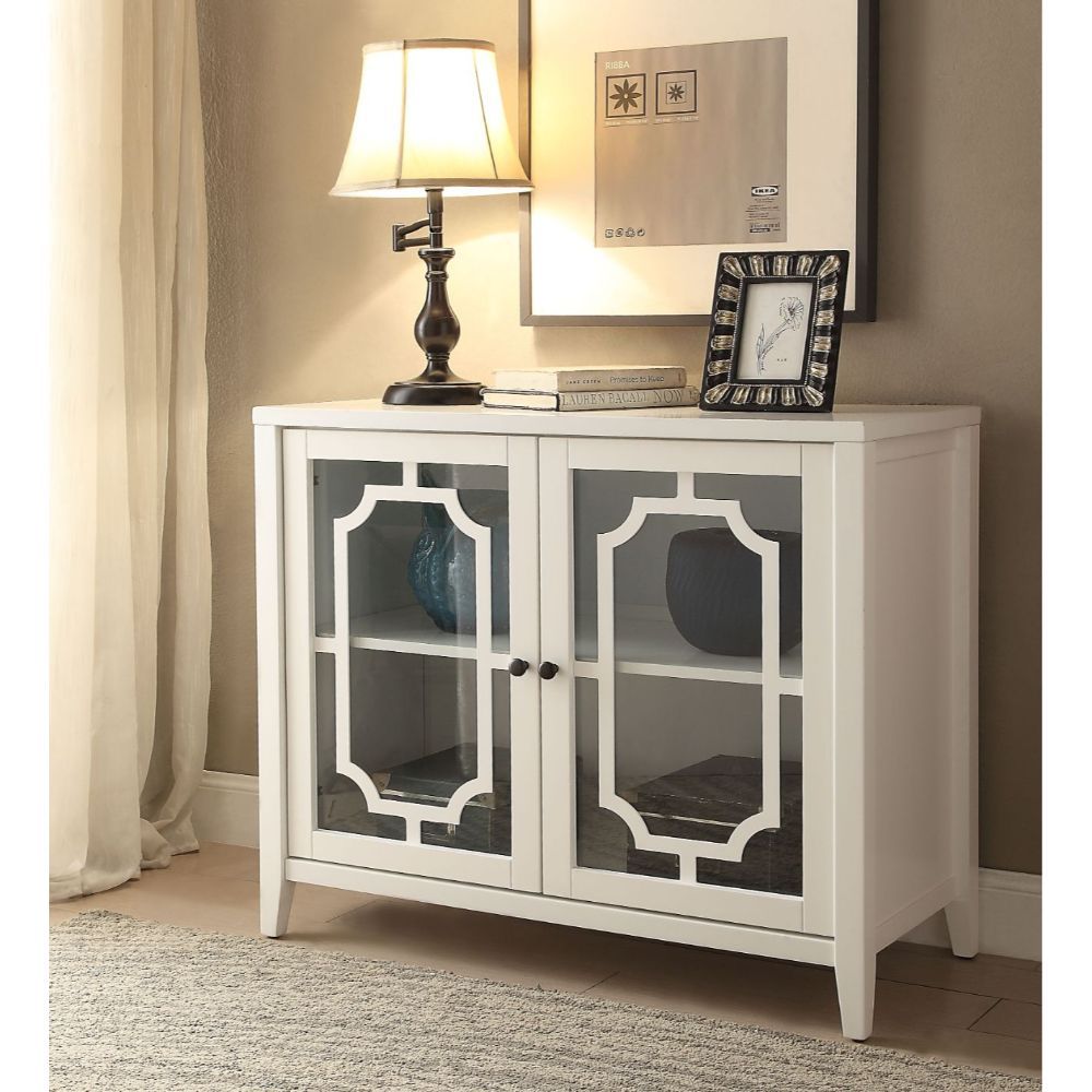 White Ceara Accent Table By Acme | Mobilia Cleopatra 3 White Ceara Accent Table by ACME - Image 1