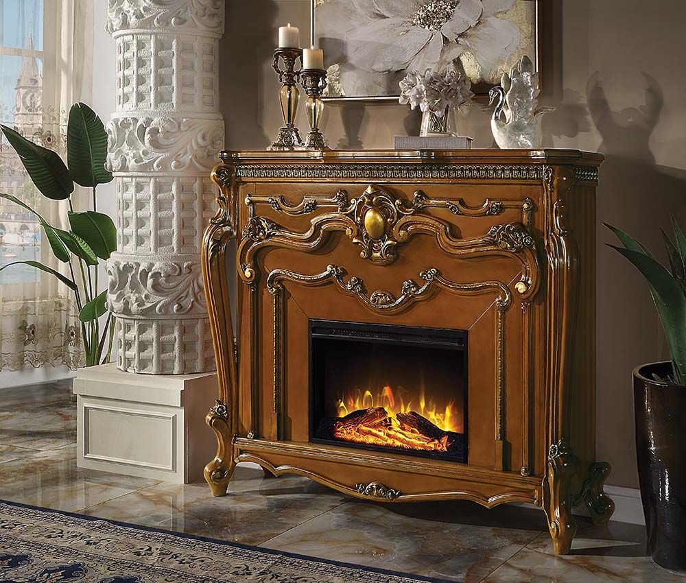 Honey Oak Finish Picardy Fireplace Ac01344 By Acme | Mobilia Cleopatra 3 Honey Oak Finish Picardy Fireplace AC01344 by ACME - Image 1