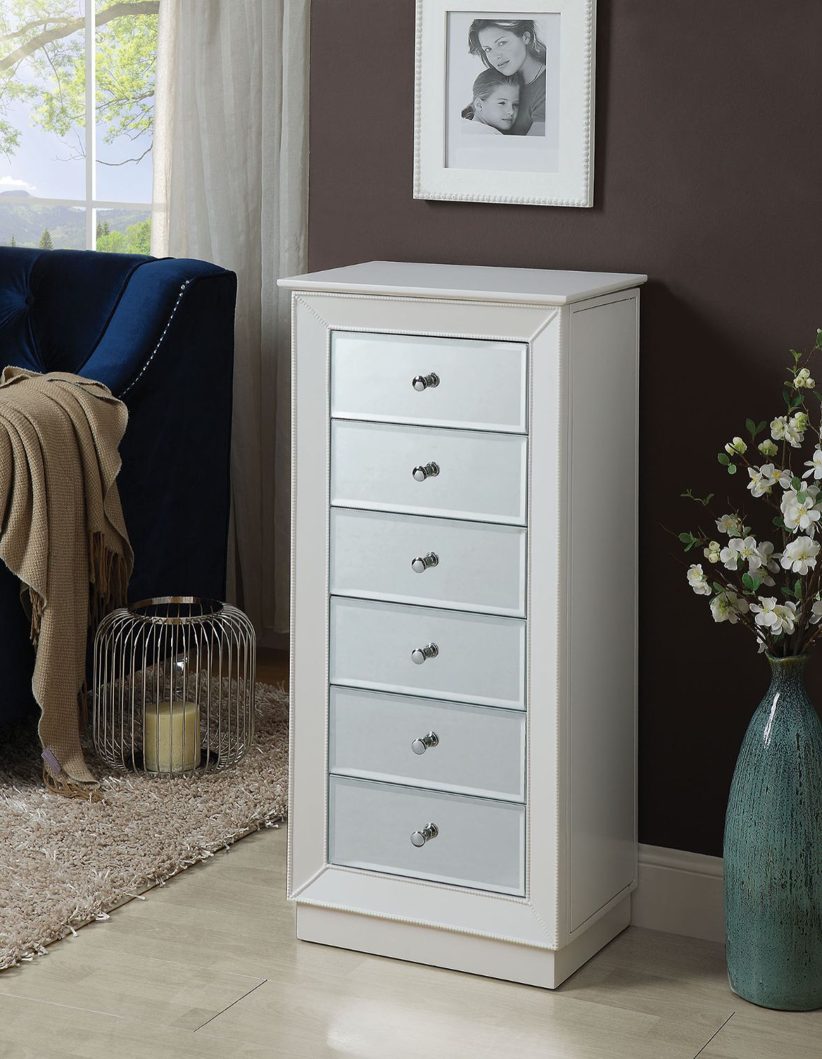 White Talor Jewelry Armoire By Acme | Mobilia Cleopatra 3 White Talor Jewelry Armoire by ACME - Image 1