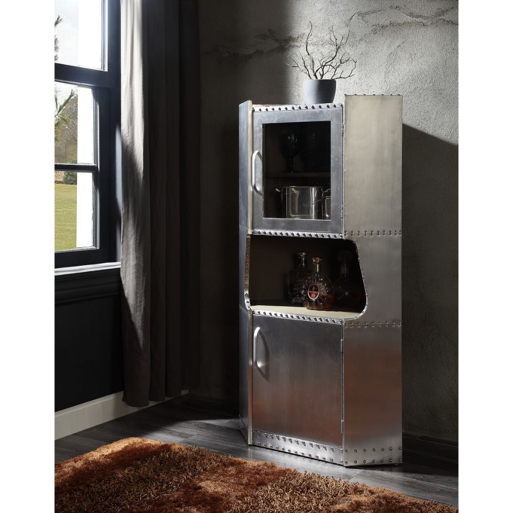 Brancaster Aluminum Cabinet By Acme | Mobilia Cleopatra 3 Brancaster Aluminum Cabinet by ACME - Image 1